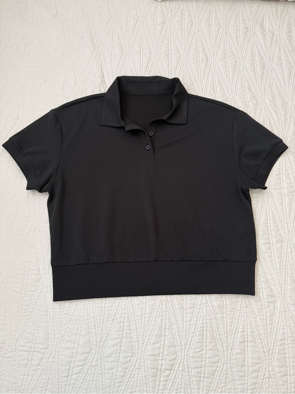 Vuori Black Polo Crop Top